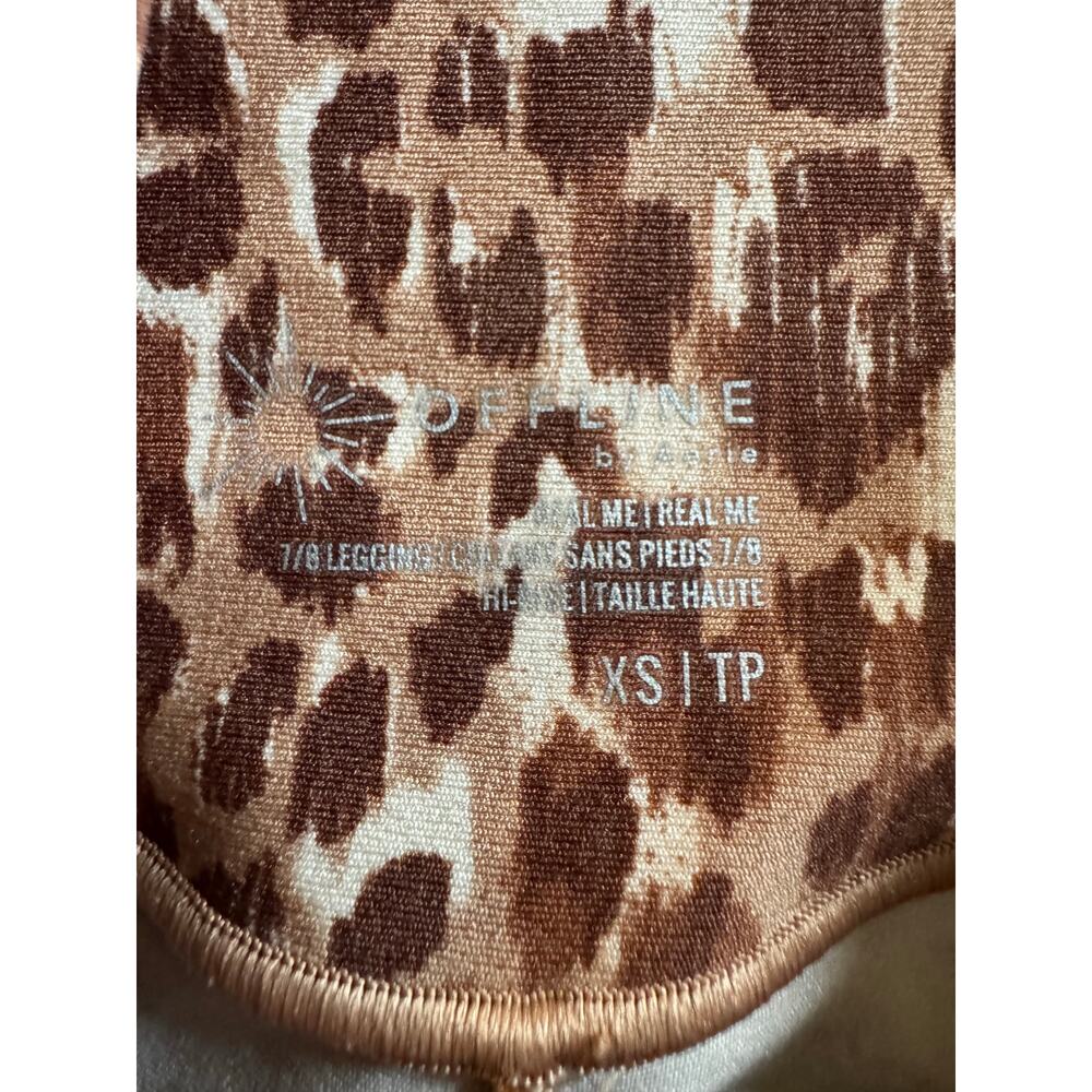 Offline By Aerie Real Me Leopard Leggings XS High Waisted Crossover Brown - Picture 6 of 8